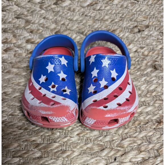 Crocs Classic American Flag Clog Size C8 Patriotic July 4th Beach Summer - Picture 4 of 6